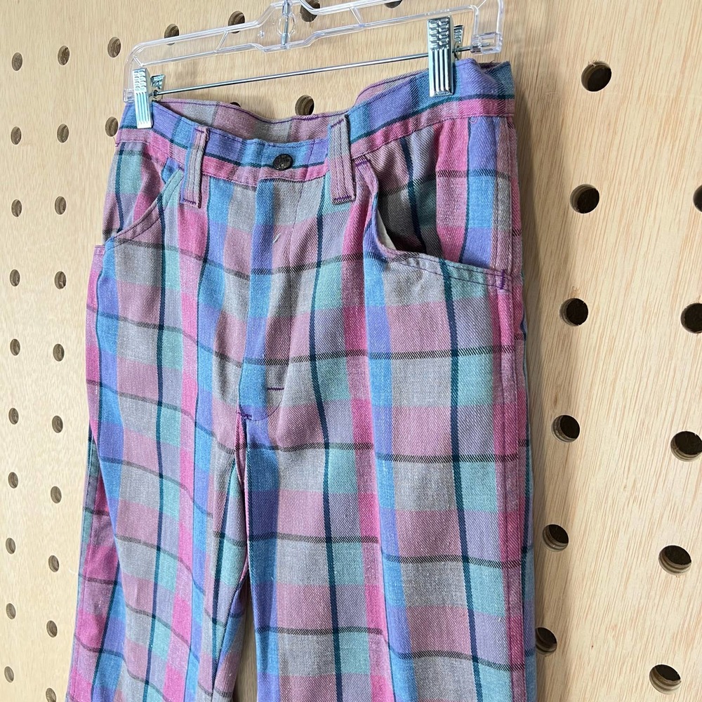 Plaid Flared 70s Pants - image 5